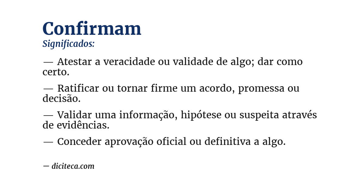 Significado de confirmam