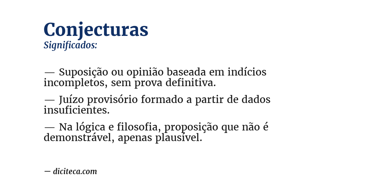 Significado de conjecturas