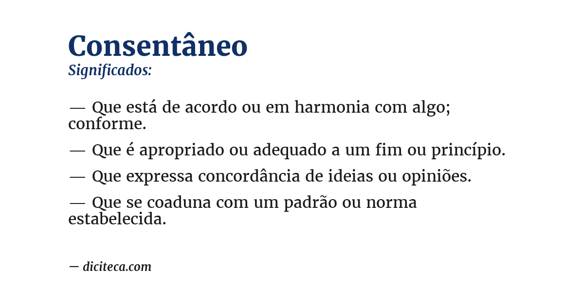Significado de consentâneo