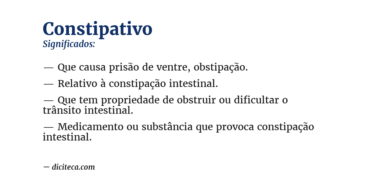 Significado de constipativo