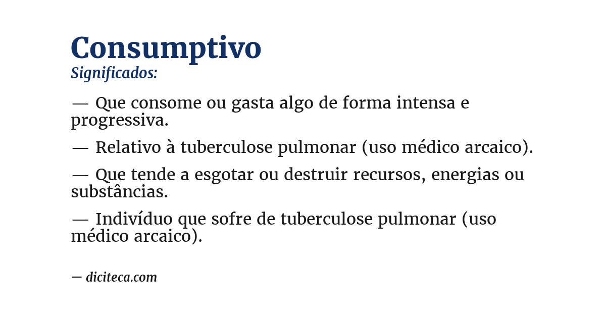 Significado de consumptivo