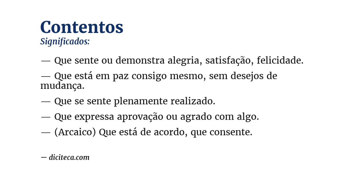 Significado de contentos