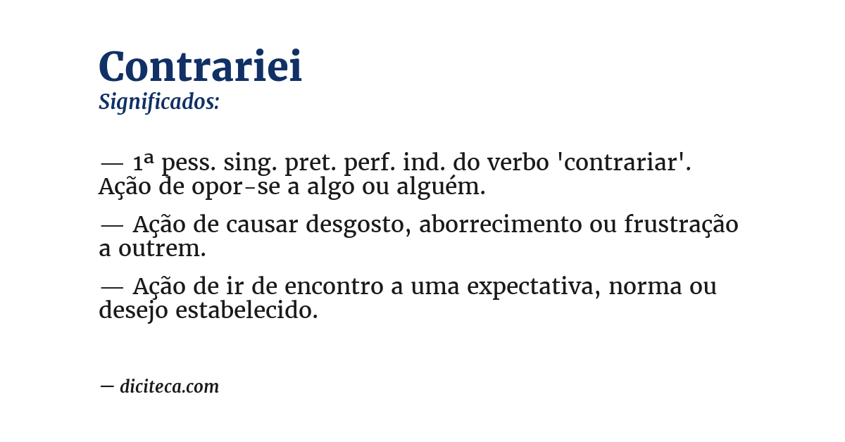 Significado de contrariei