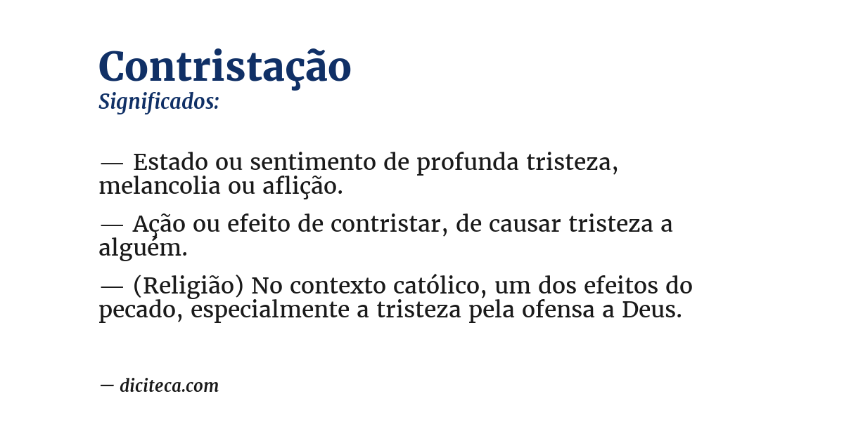 Significado de contristação