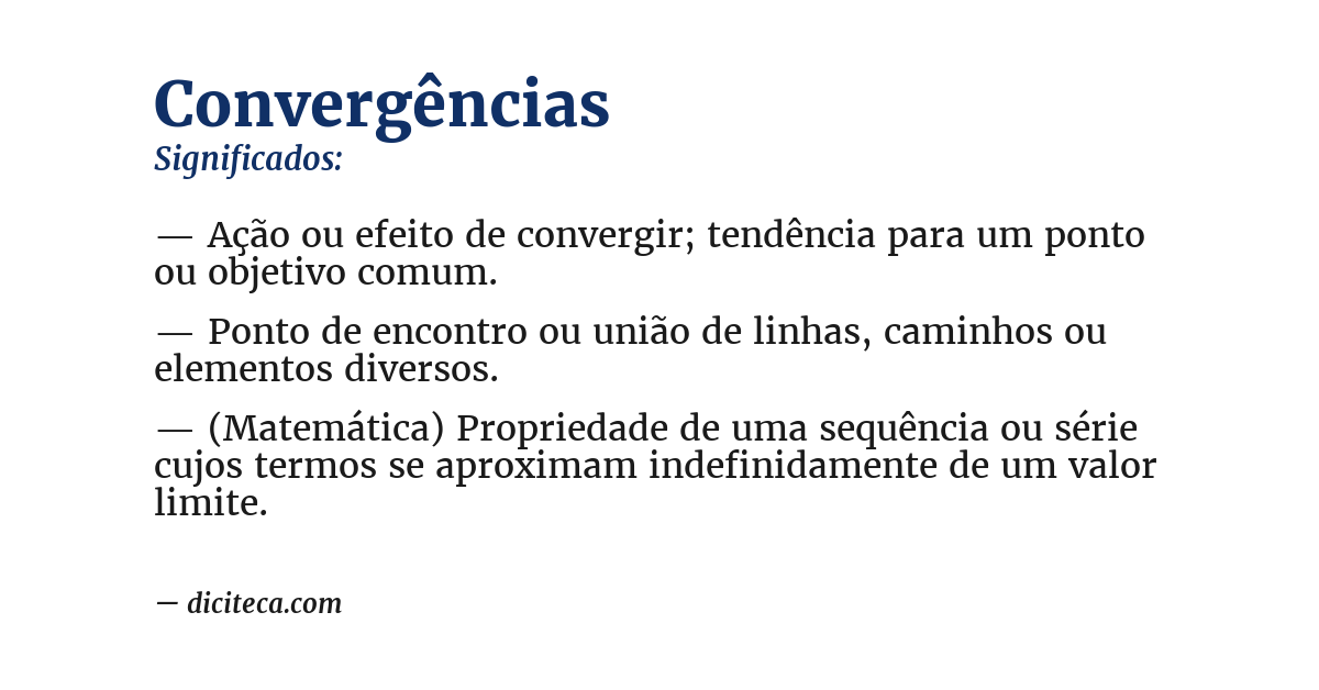 Significado de convergências