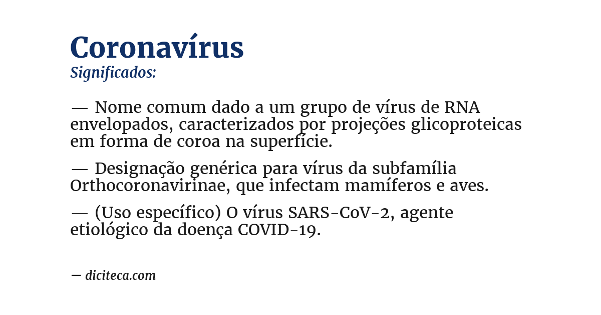 Significado de coronavírus