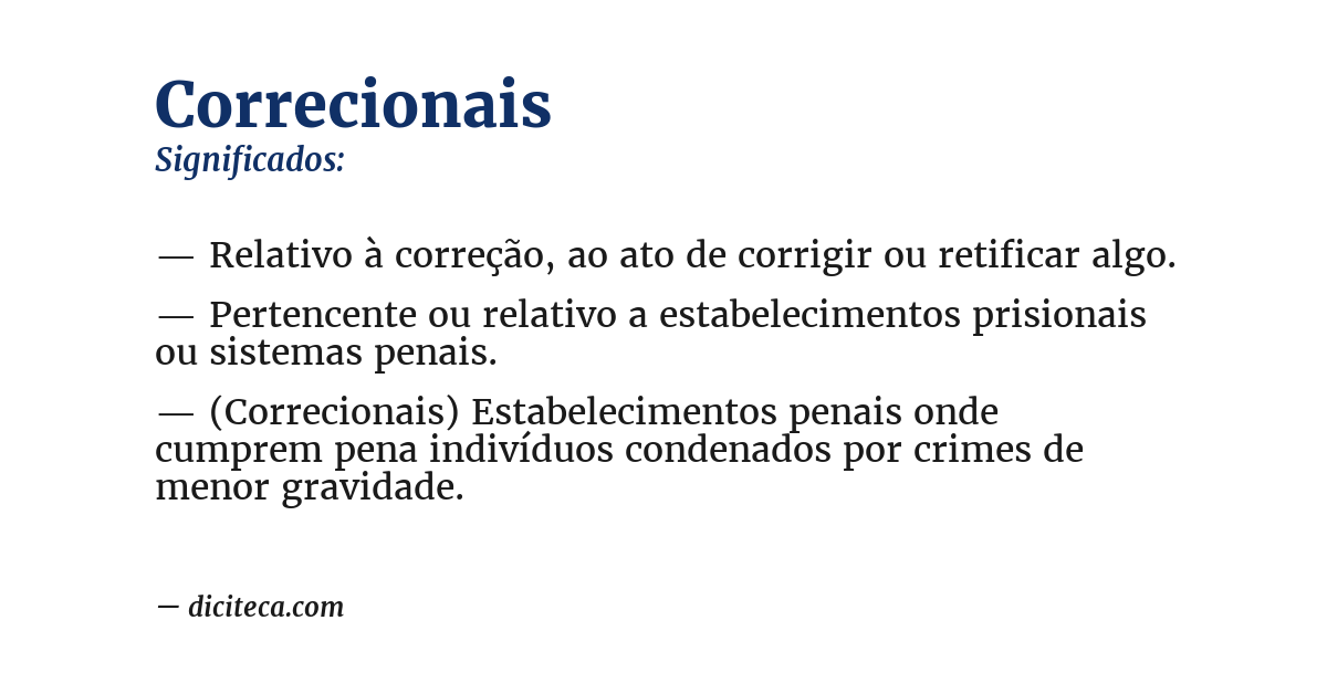 Significado de correcionais