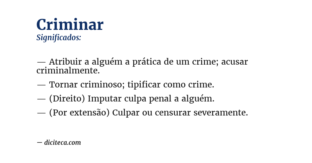 Significado de criminar