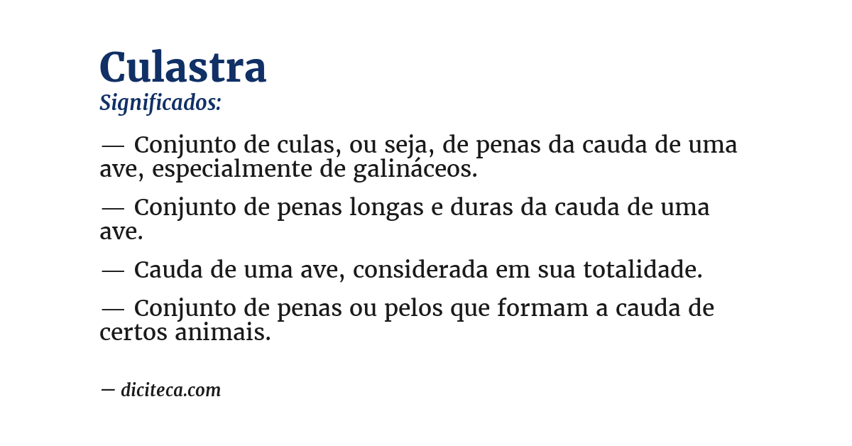 Significado de culastra