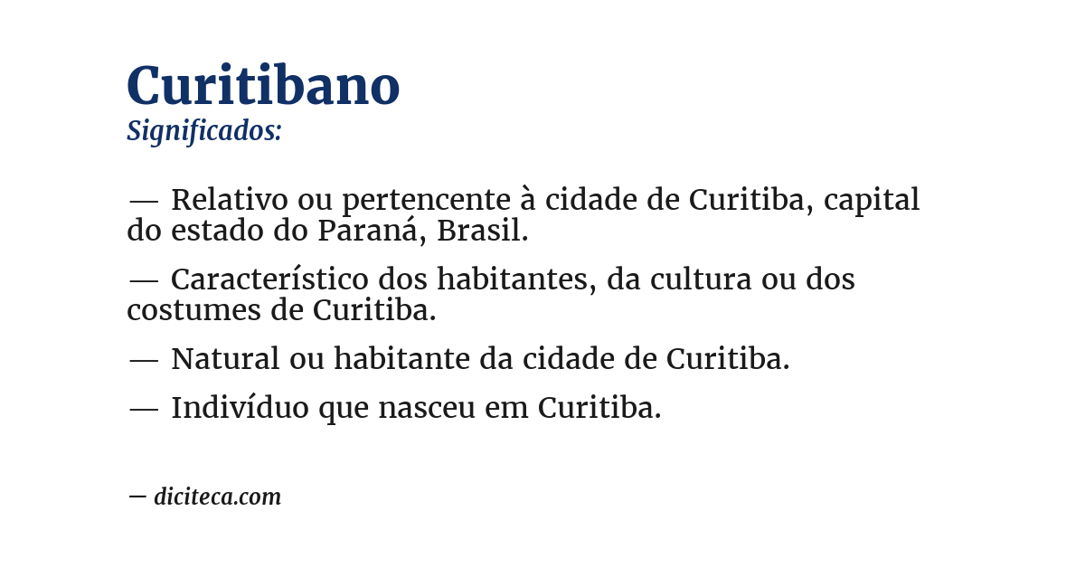 Significado de curitibano