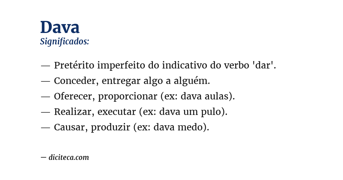 Significado de dava