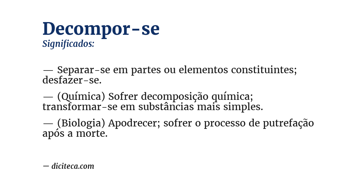 Significado de decompor-se
