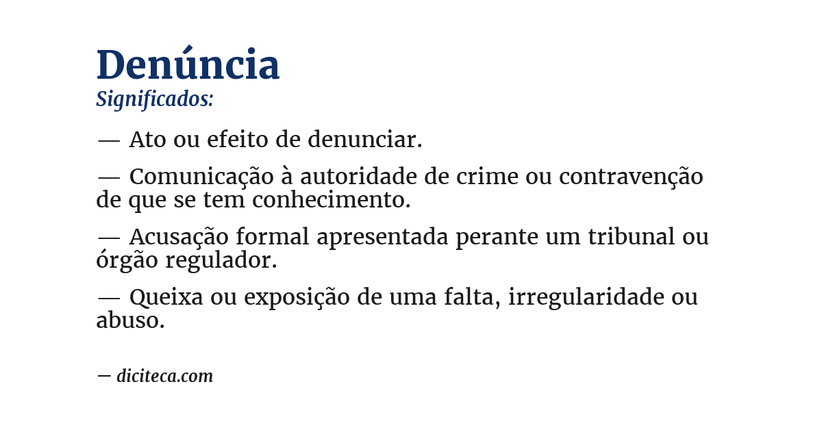 Significado de denúncia