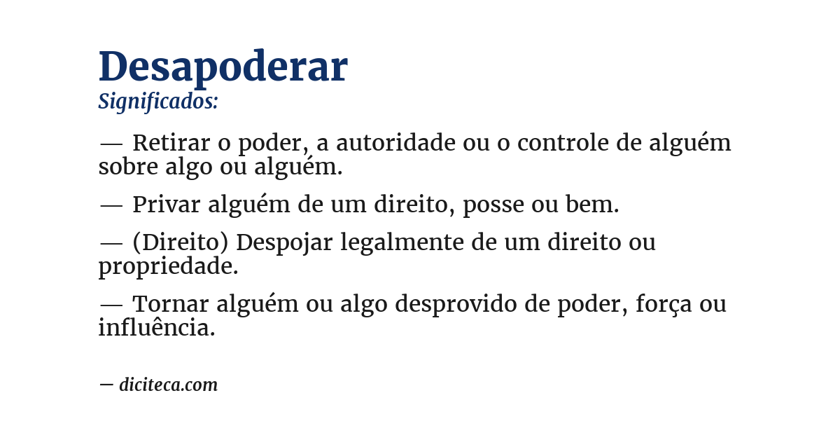 Significado de desapoderar