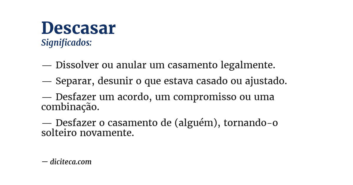 Significado de descasar