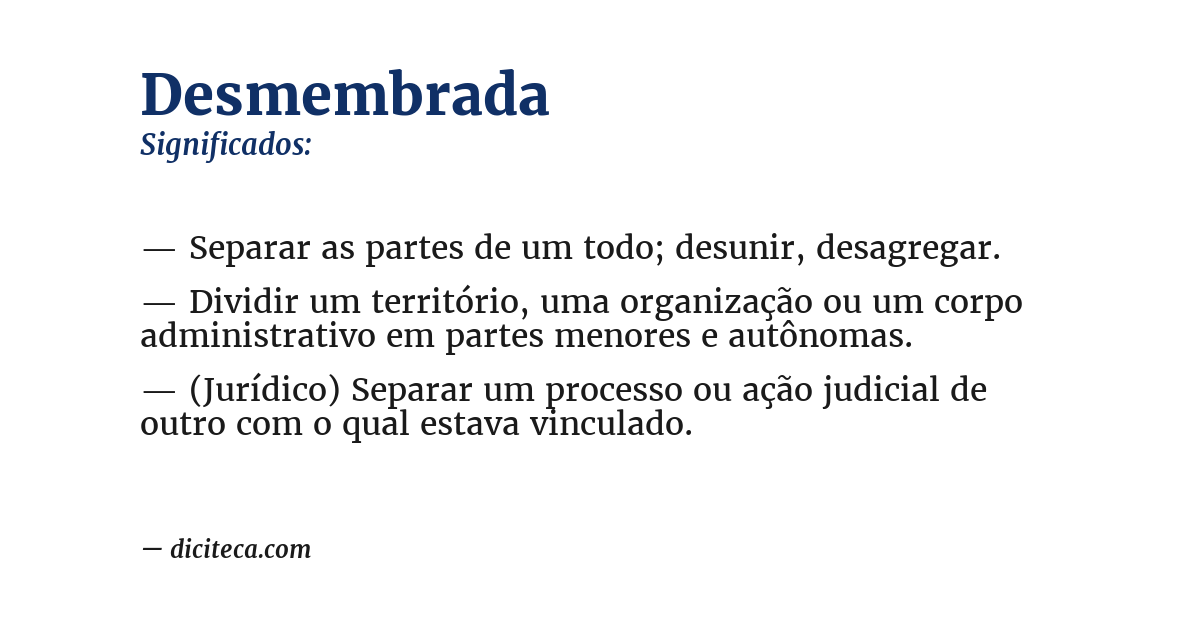 Significado de desmembrada