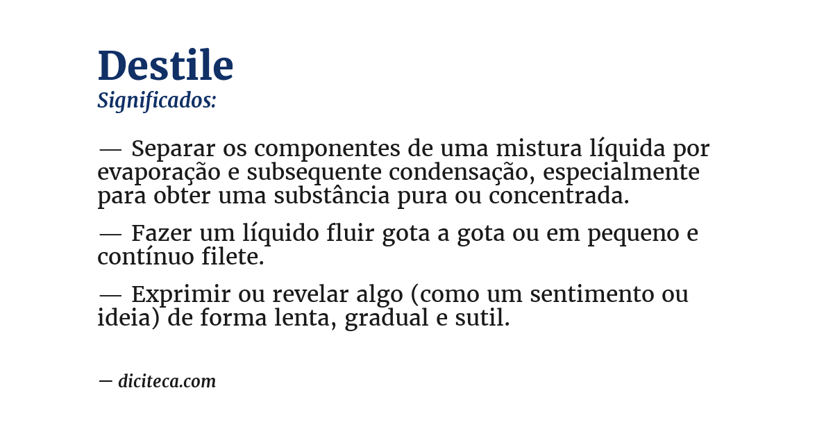 Significado de destile