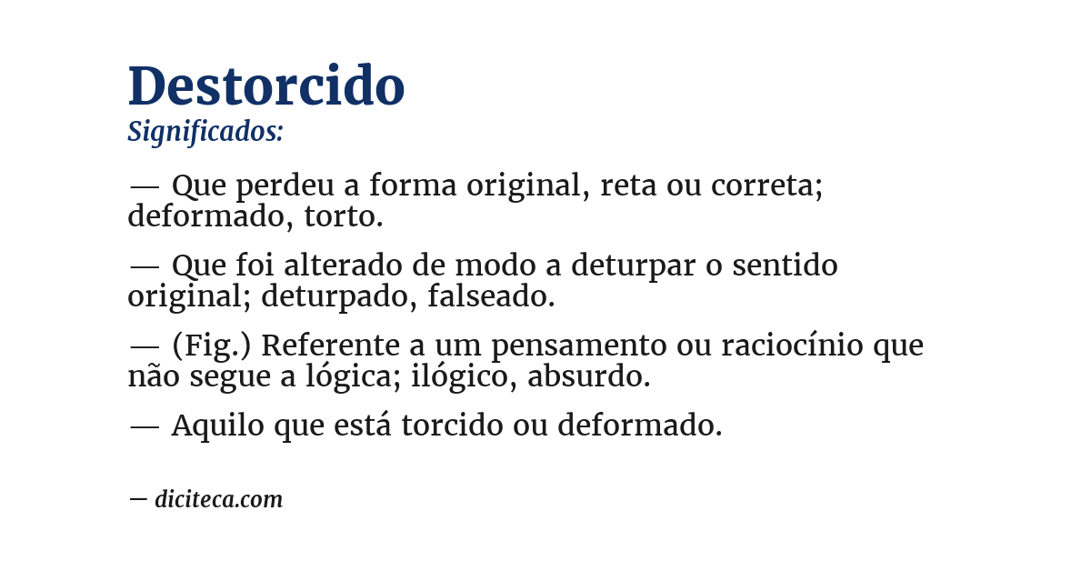 Significado de destorcido