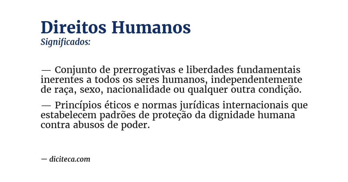 Significado de direitos humanos