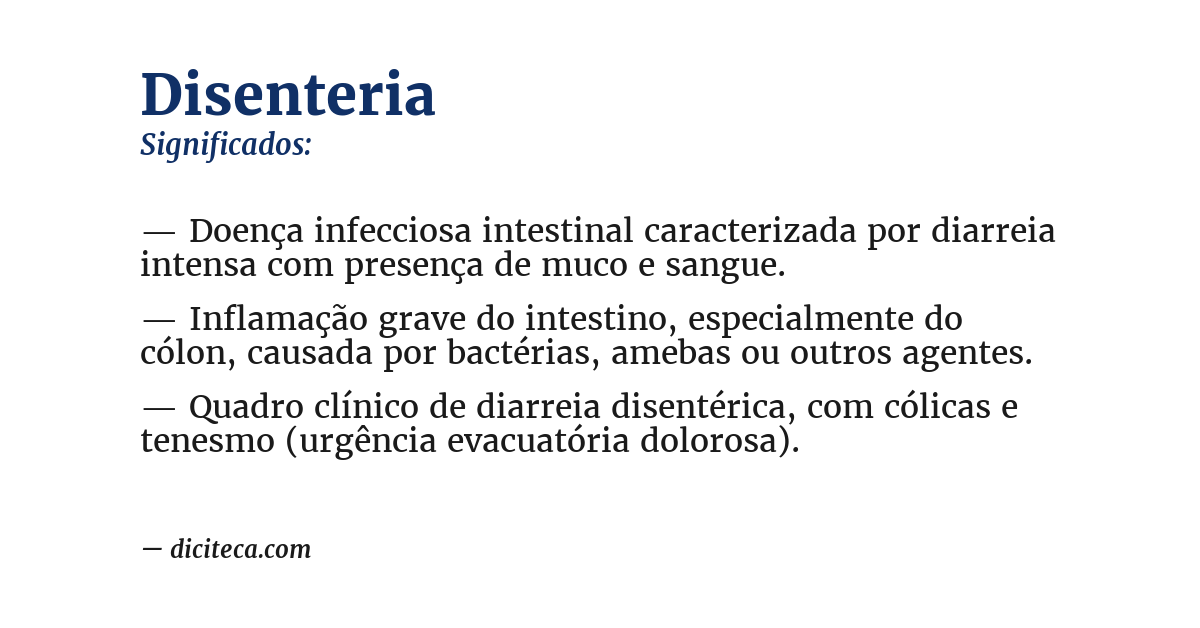 Significado de disenteria