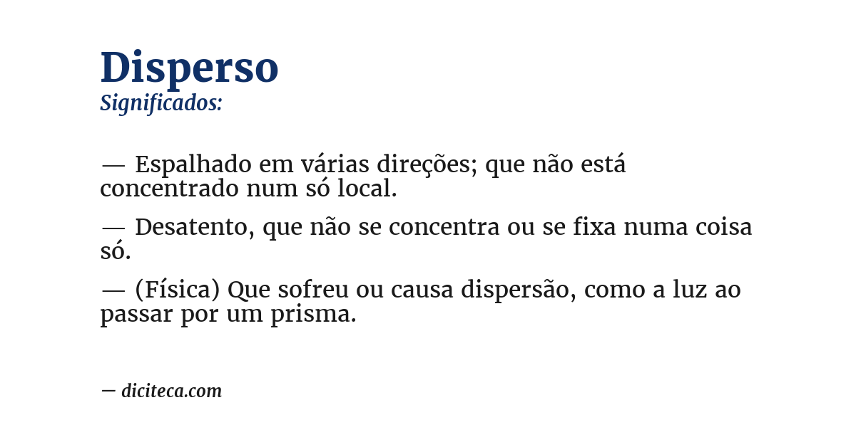 Significado de disperso