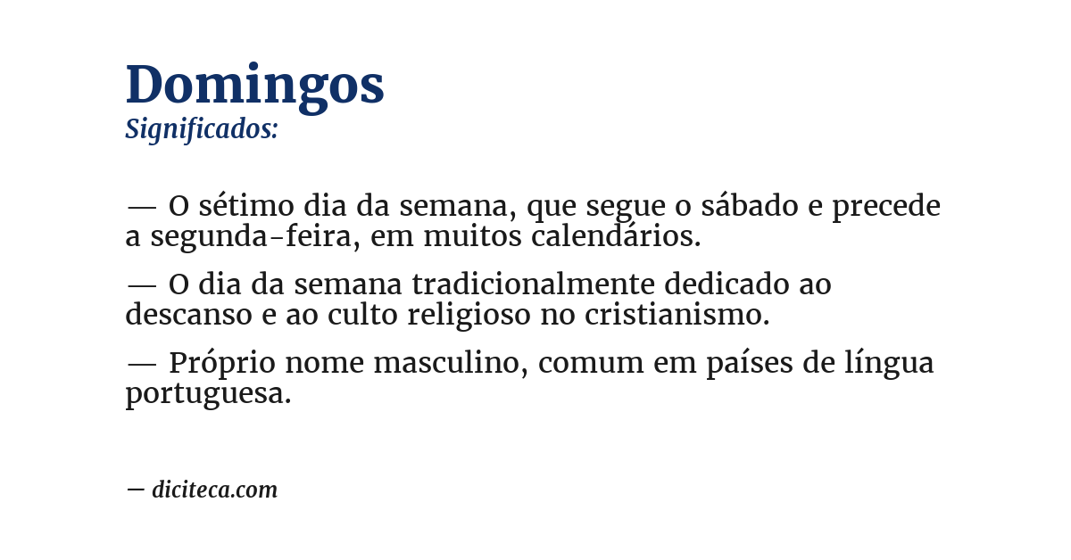 Significado de domingos