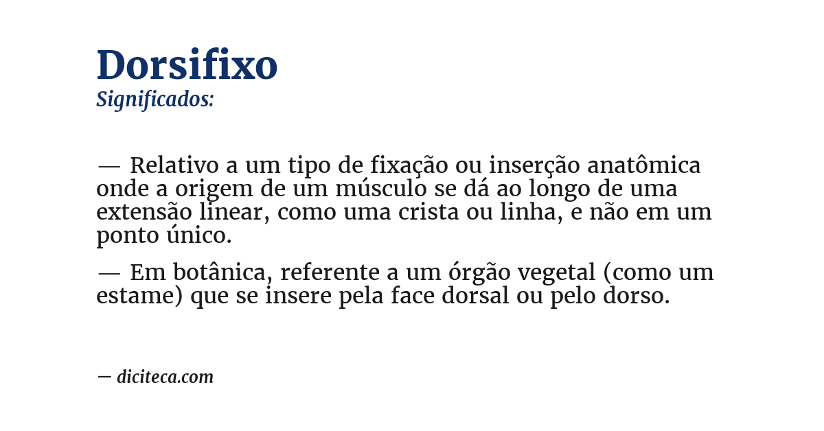 Significado de dorsifixo