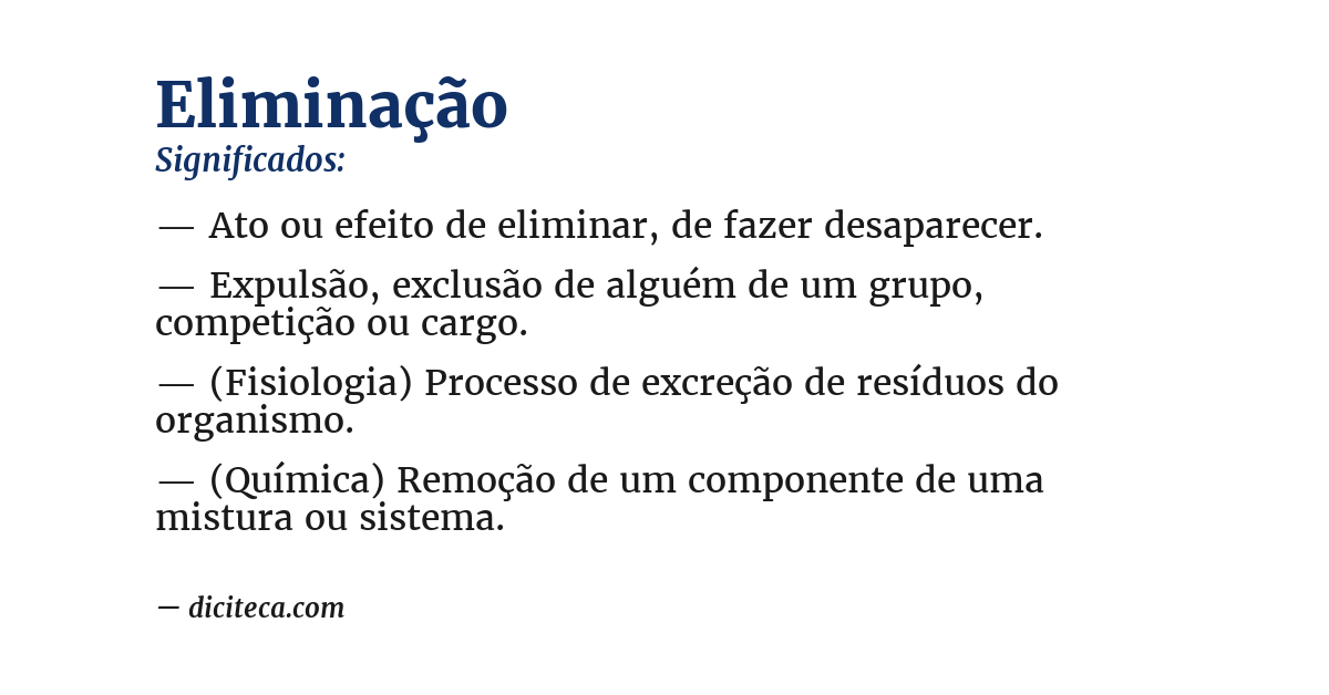 Significado de eliminação
