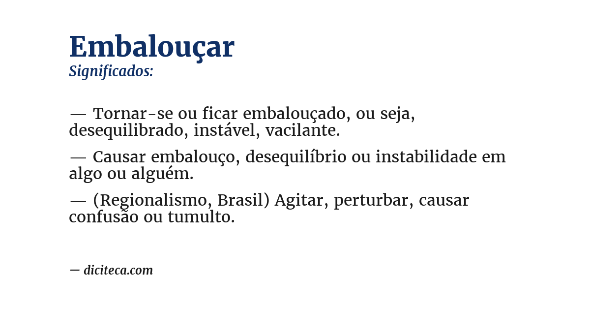 Significado de embalouçar