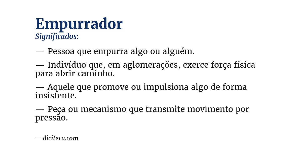 Significado de empurrador