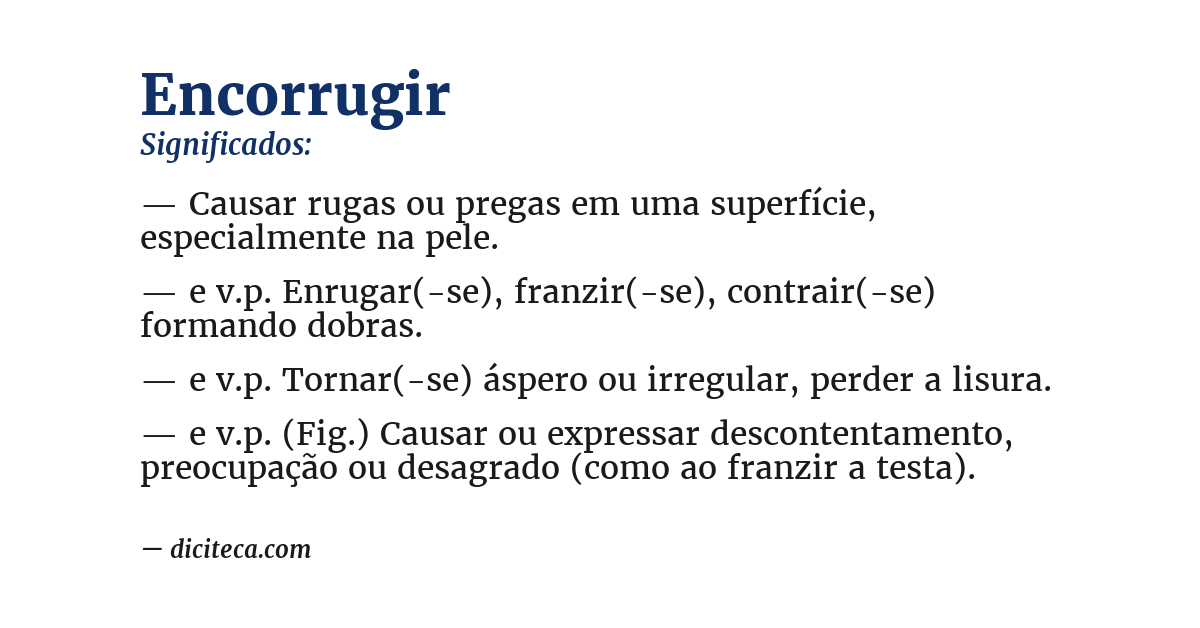 Significado de encorrugir