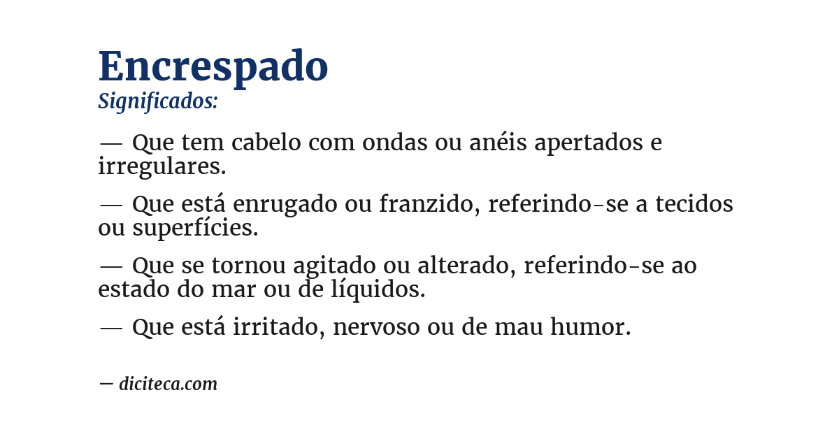 Significado de encrespado