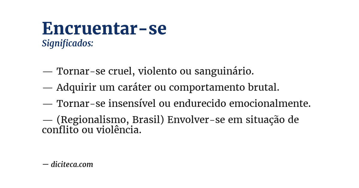 Significado de encruentar-se