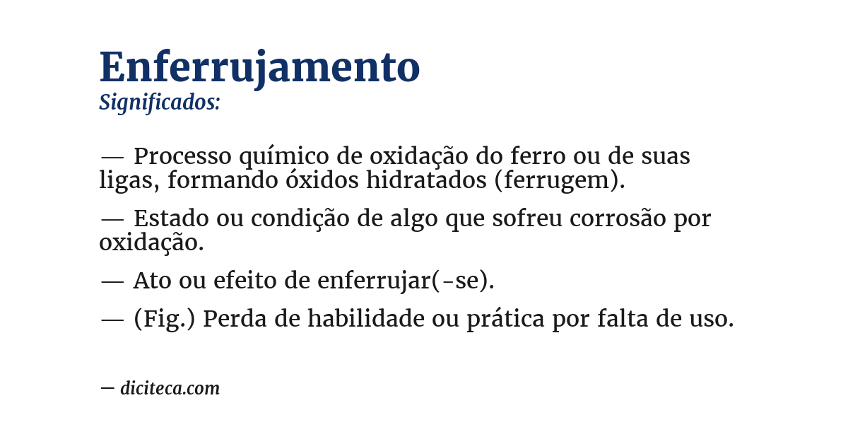 Significado de enferrujamento