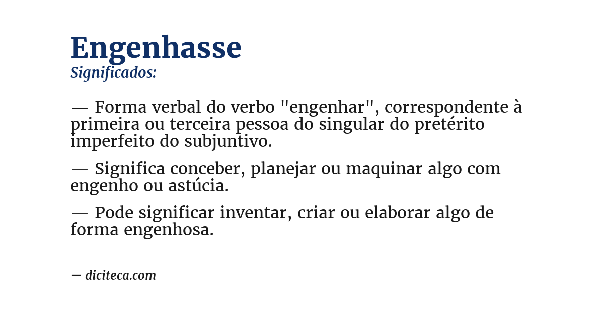 Significado de engenhasse