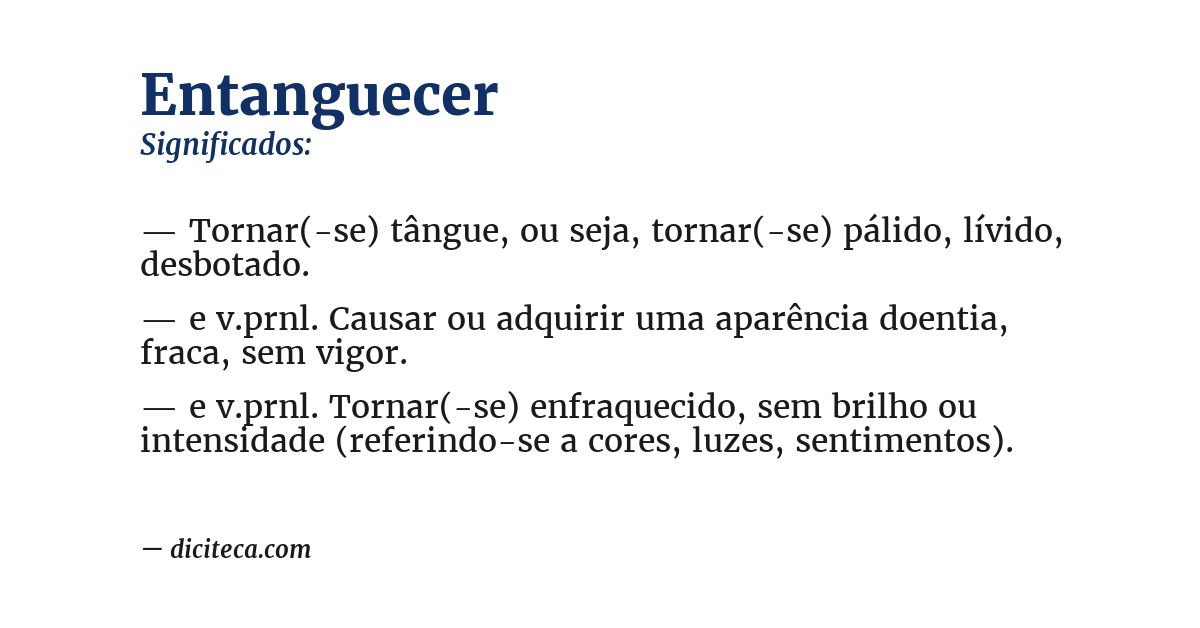 Significado de entanguecer