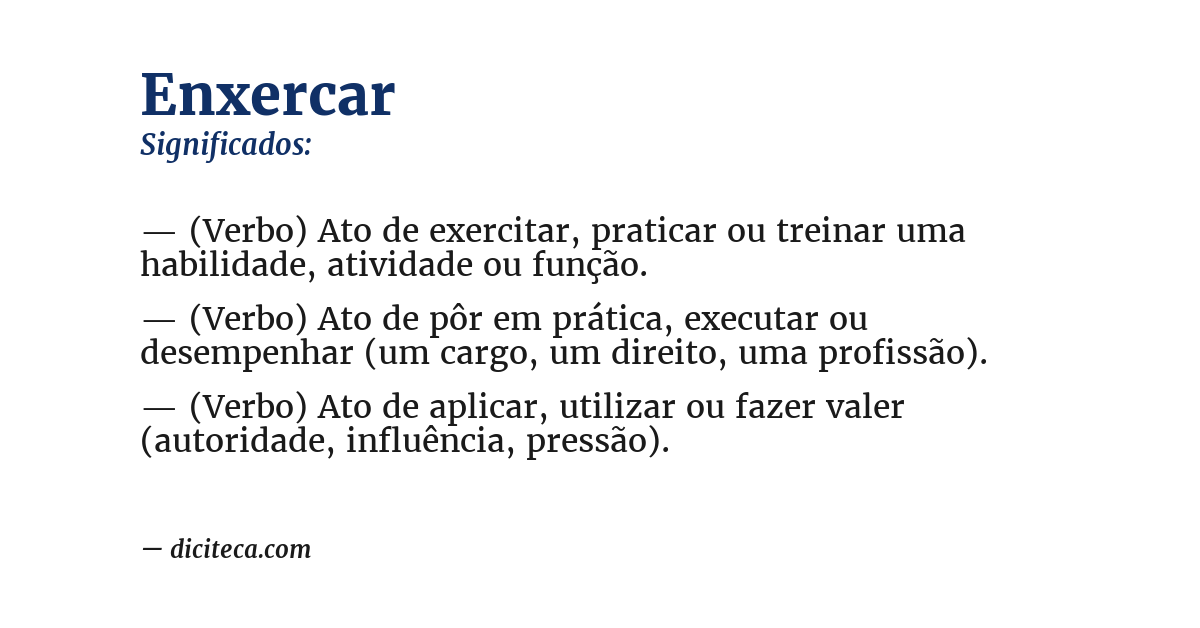 Significado de enxercar