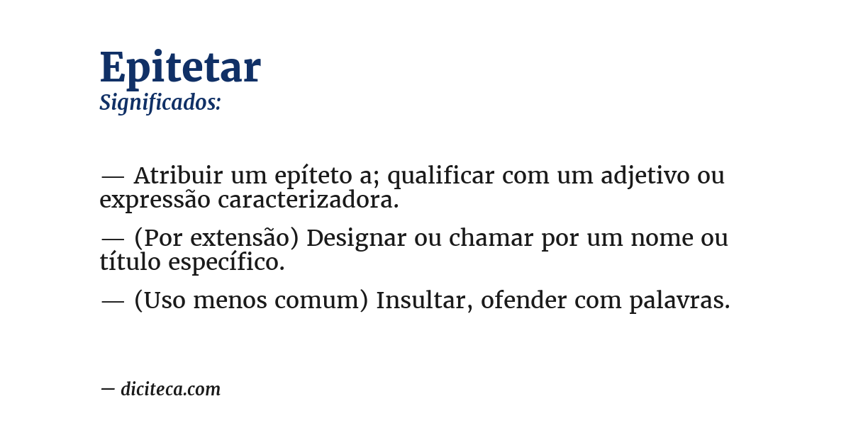 Significado de epitetar