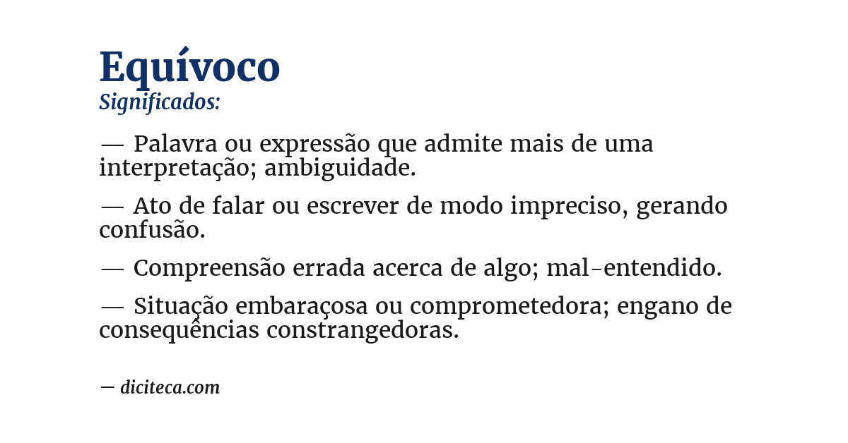 Significado de equívoco