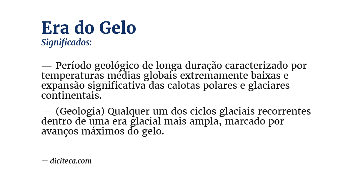 Significado de era do gelo