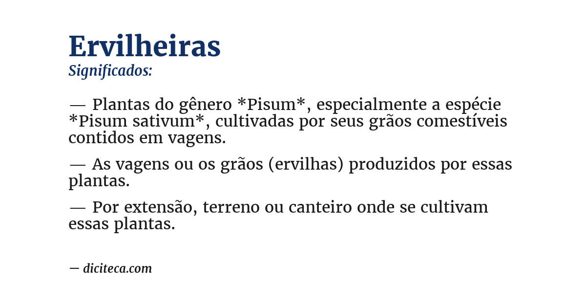 Significado de ervilheiras