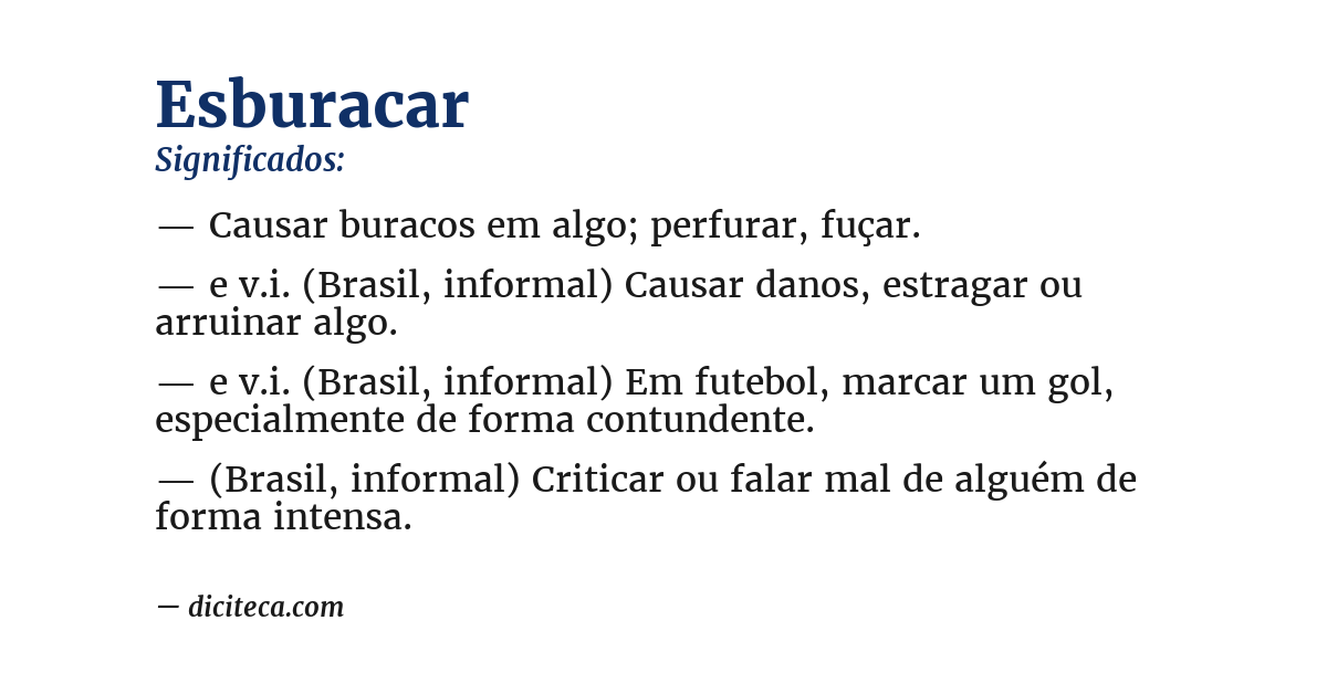 Significado de esburacar