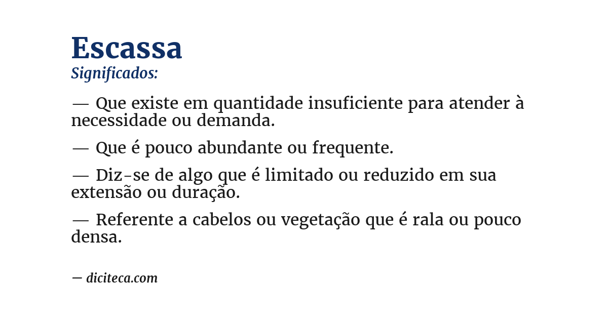 Significado de escassa