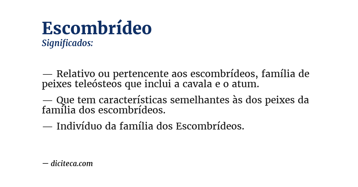 Significado de escombrídeo