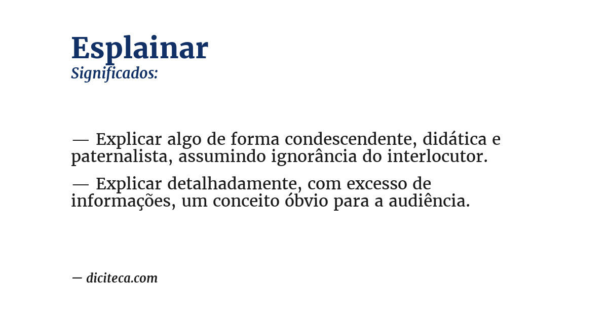 Significado de esplainar