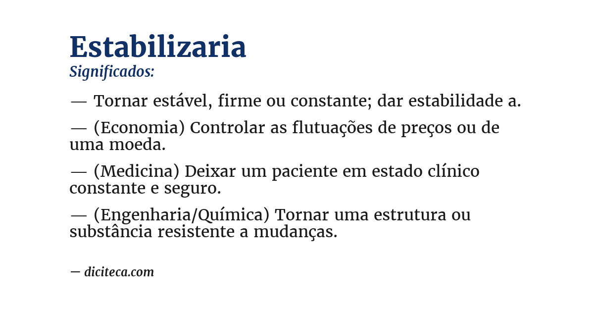 Significado de estabilizaria