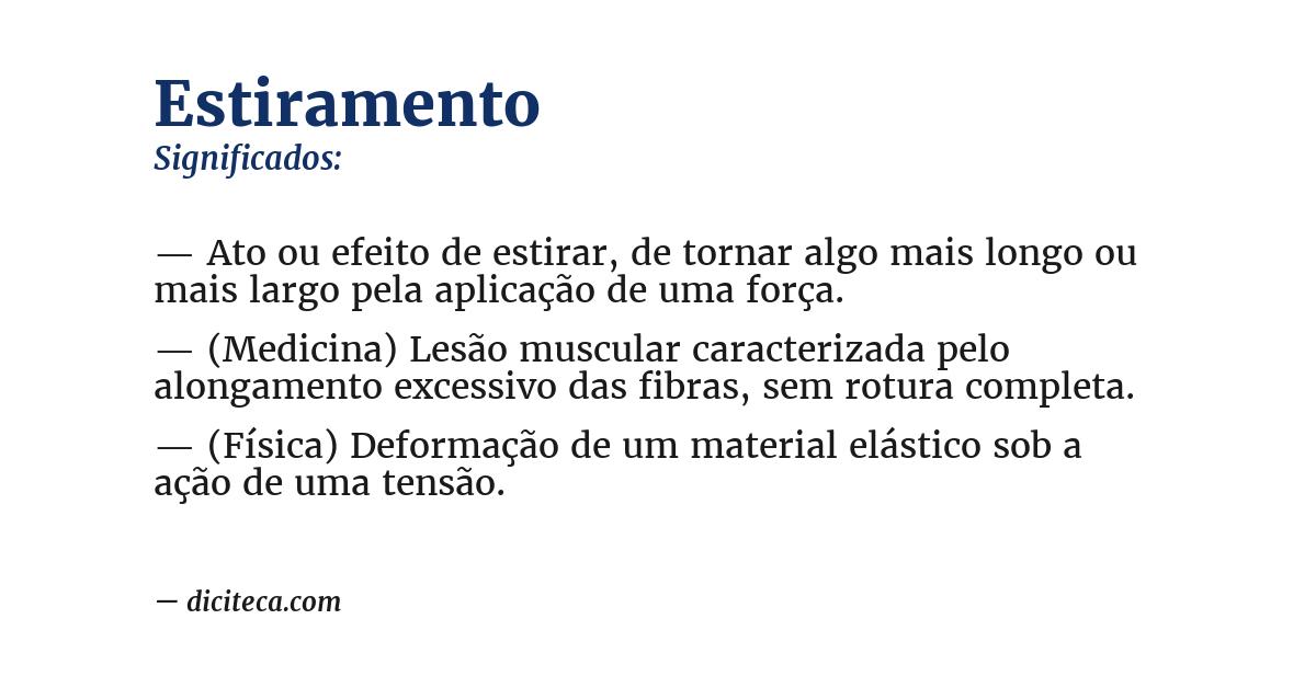Significado de estiramento