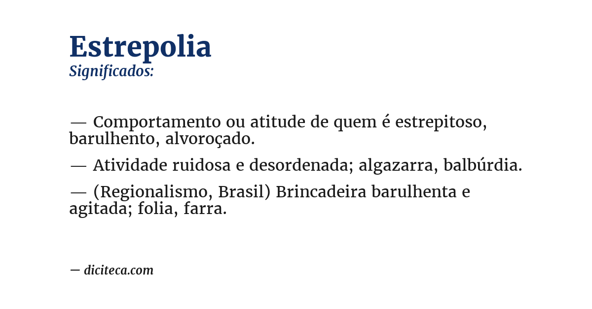 Significado de estrepolia