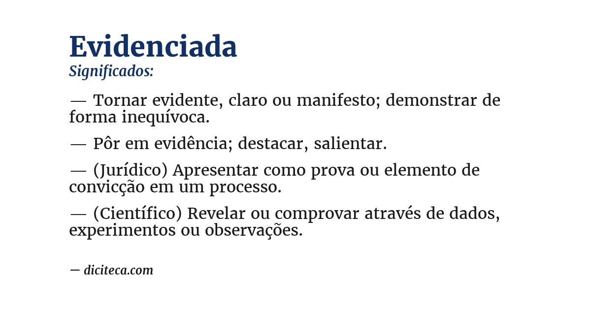Significado de evidenciada