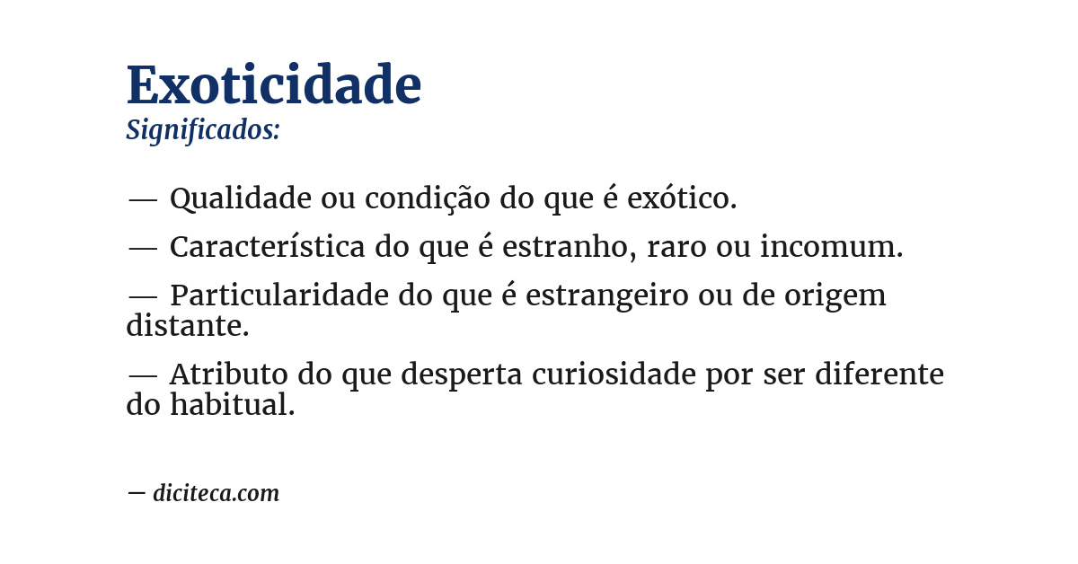 Significado de exoticidade